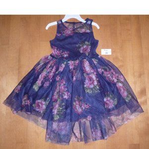 Girls Lilt Hi Lo Sheer Floral Party Dress Size XS 4/5 Sm 6/6X Med 7/8 Summer NWT